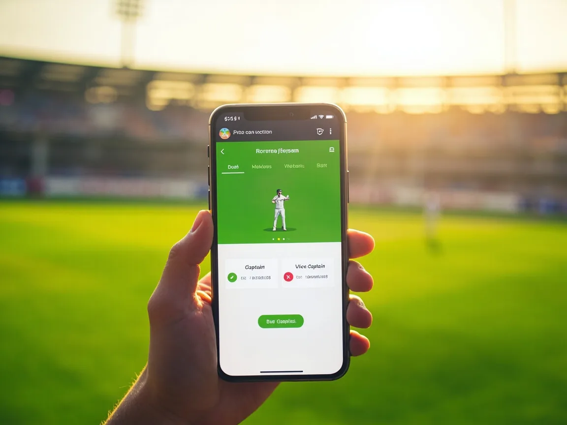In-play captain swap smartphone screen showing fantasy app interface — Cricgram India